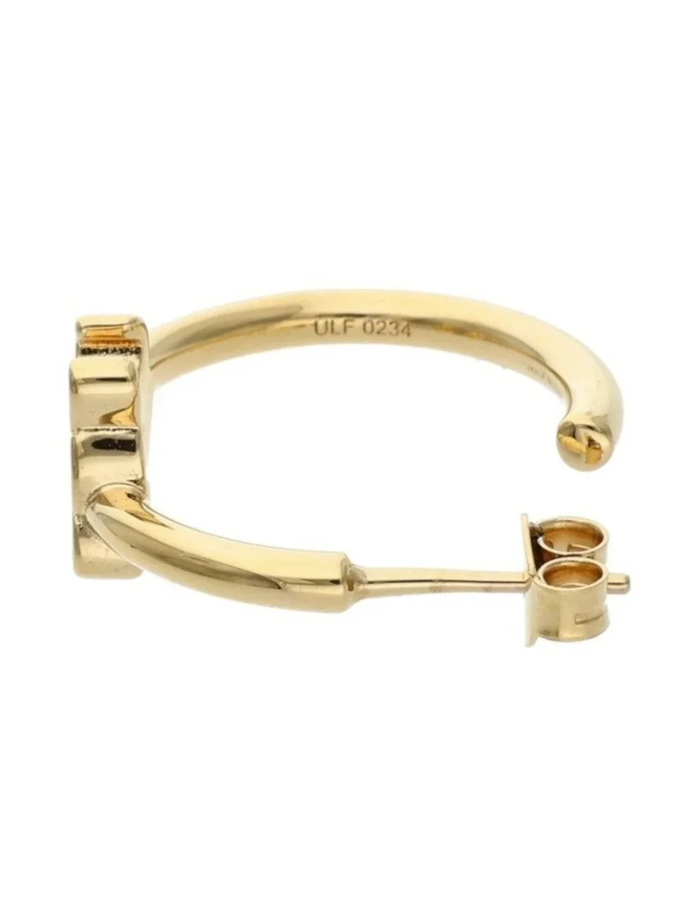 Celine Asymmetric Hoop Triomphe Logo Earrings